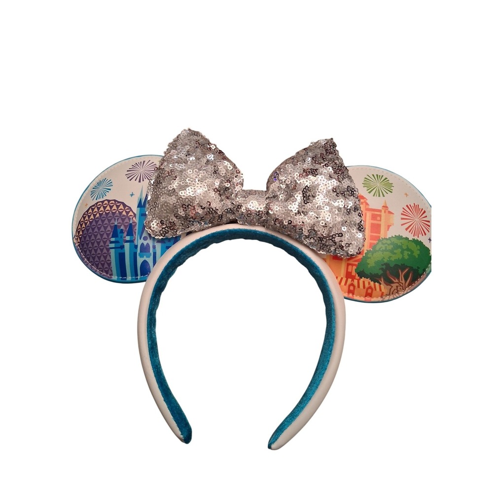 Disneyworld Silver Sequin Bow Ears Headband